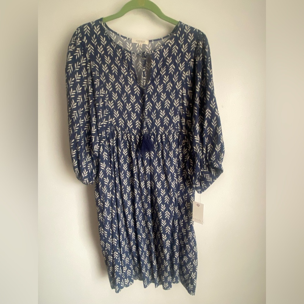 Elegant Blue Patterned Dress